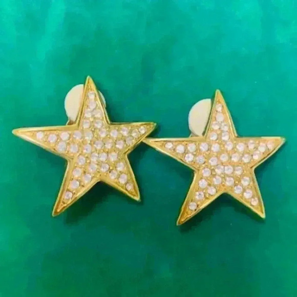 Joan Rivers Vintage Star Shaped Clip Earrings - Picture 1 of 3